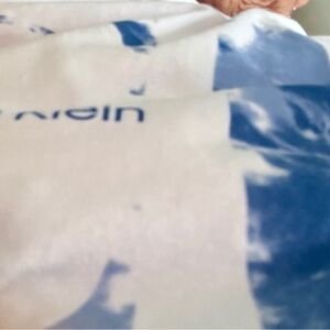 Calvin Klein Abstract Blue and White t shirt